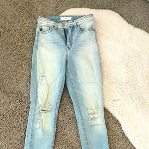 Kan Can high rise distressed jean